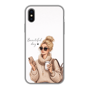 Силиконовый чехол на Iphone X/XS с принтом женский