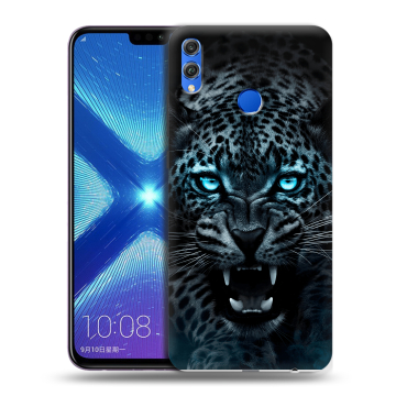 Силиконовый чехол на Huawei Honor 8X с принтом Темный леопард