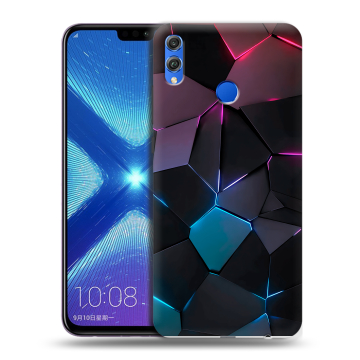 Силиконовый чехол на Huawei Honor 8X с принтом Геометрия неона
