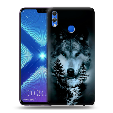 Силиконовый чехол на Huawei Honor 8X с принтом Лесной волк