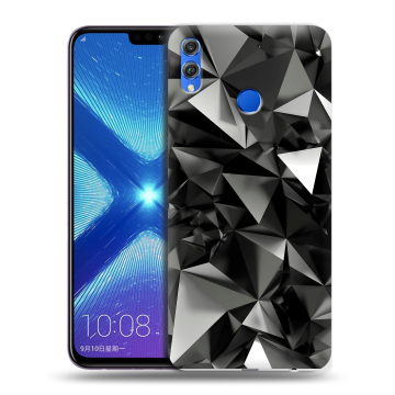 Силиконовый чехол на Huawei Honor 8X с принтом Черные кристаллы