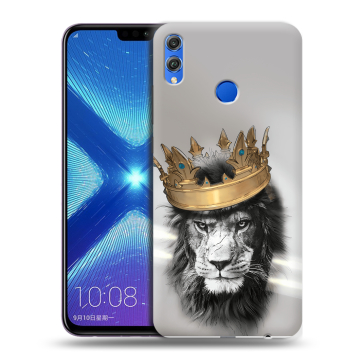 Силиконовый чехол на Huawei Honor 8X с принтом Лев с короной