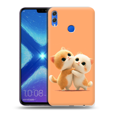 Силиконовый чехол на Huawei Honor 8X с принтом Милые котики