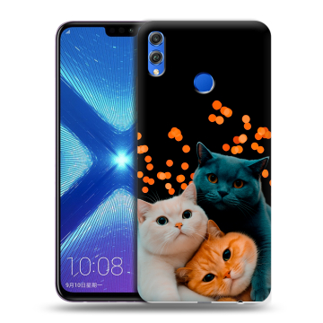 Силиконовый чехол на Huawei Honor 8X с принтом Кошки