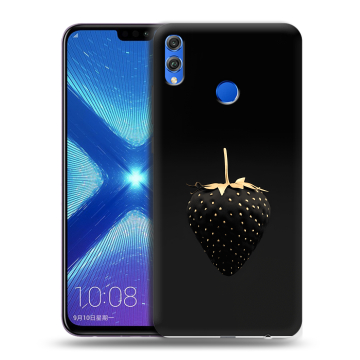 Силиконовый чехол на Huawei Honor 8X с принтом Черная клубника