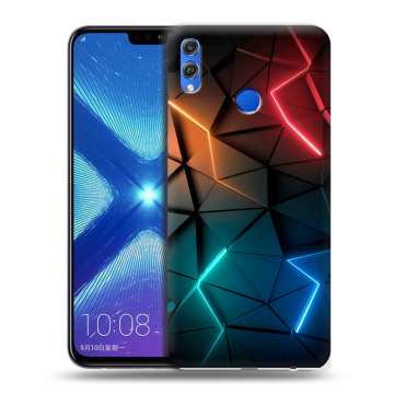 Силиконовый чехол на Huawei Honor 8X с принтом Абстракция неон
