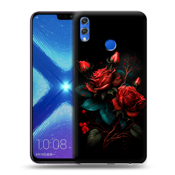 Силиконовый чехол на Huawei Honor 8X с принтом Розы красные