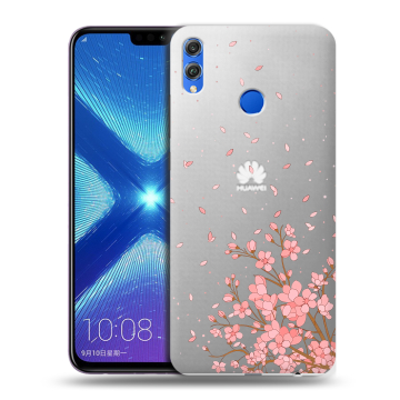 Силиконовый чехол на Huawei Honor 8X с принтом Ветка сакуры