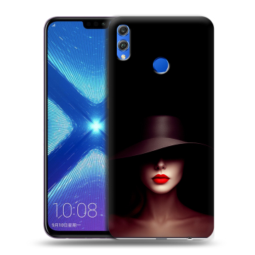 Силиконовый чехол на Huawei Honor 8X с принтом Девушка в шляпе