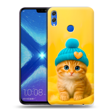 Силиконовый чехол на Huawei Honor 8X с принтом Котенок в шапке