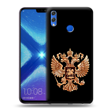 Силиконовый чехол на Huawei Honor 8X с принтом Герб России золотой