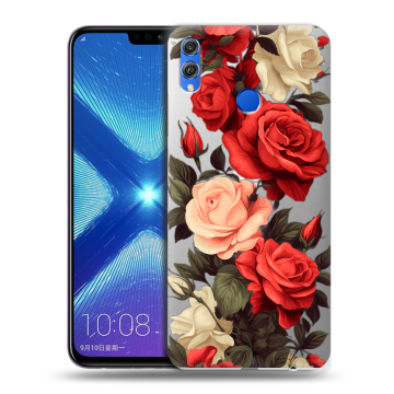 Силиконовый чехол на Huawei Honor 8X с принтом Розы