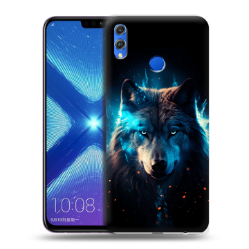 Силиконовый чехол на Huawei Honor 8X с принтом Волк ночной
