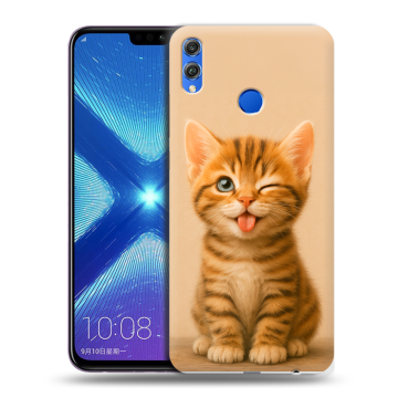 Силиконовый чехол на Huawei Honor 8X с принтом котенок
