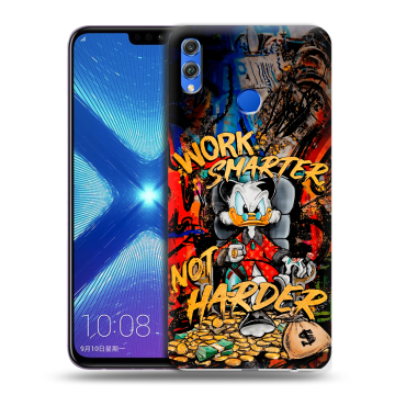 Силиконовый чехол на Huawei Honor 8X с принтом Дональд Дак Деньги