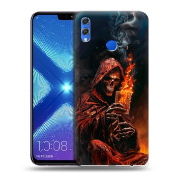 Силиконовый чехол на Huawei Honor 8X с принтом Скелет и карты