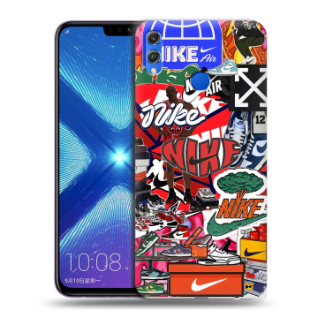 Силиконовый чехол на Huawei Honor 8X с принтом Найк Nike яркий
