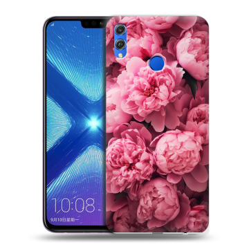 Силиконовый чехол на Huawei Honor 8X с принтом цветы пионы
