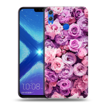Силиконовый чехол на Huawei Honor 8X с принтом лавандовые розы