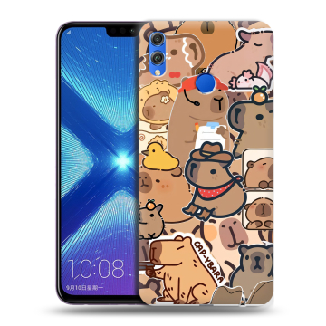 Силиконовый чехол на Huawei Honor 8X с принтом капибара