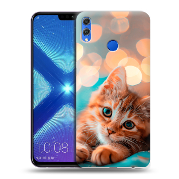 Силиконовый чехол на Huawei Honor 8X с принтом котик