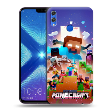 Силиконовый чехол на Huawei Honor 8X с принтом Майнкрафт Minecraft