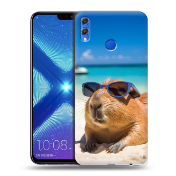 Силиконовый чехол на Huawei Honor 8X с принтом Капибара