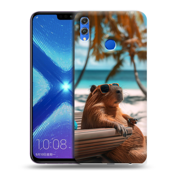 Силиконовый чехол на Huawei Honor 8X с принтом Капибара
