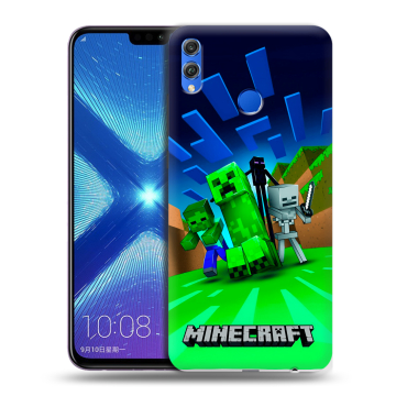 Силиконовый чехол на Huawei Honor 8X с принтом Майнкрафт