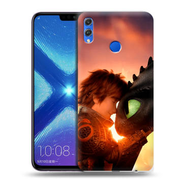 Силиконовый чехол на Huawei Honor 8X с принтом Как приручить дракона