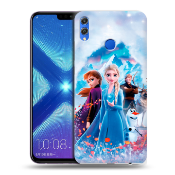 Силиконовый чехол на Huawei Honor 8X с принтом Холодное сердце Frozen
