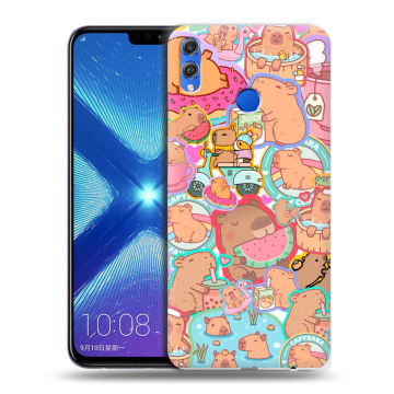 Силиконовый чехол на Huawei Honor 8X с принтом капибары