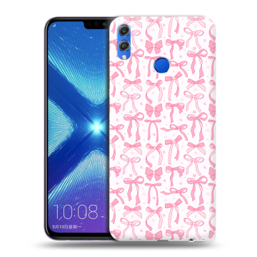 Силиконовый чехол на Huawei Honor 8X с принтом Розовые бантики