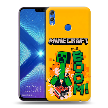 Силиконовый чехол на Huawei Honor 8X с принтом Майнкрафт Minecraft