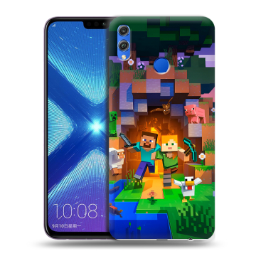 Силиконовый чехол на Huawei Honor 8X с принтом Майнкрафт Minecraft