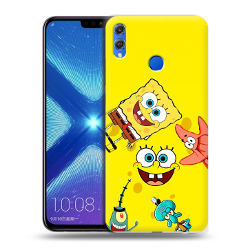 Силиконовый чехол на Huawei Honor 8X с принтом Спанч боб Спанчбоб