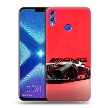Силиконовый чехол на Huawei Honor 8X с принтом Мерседес Mercedes AMG