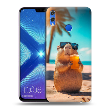 Силиконовый чехол на Huawei Honor 8X с принтом Капибара