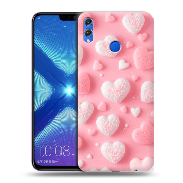 Силиконовый чехол на Huawei Honor 8X с принтом Сердечки