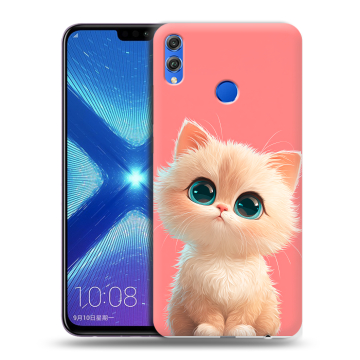 Силиконовый чехол на Huawei Honor 8X с принтом Розовый котенок