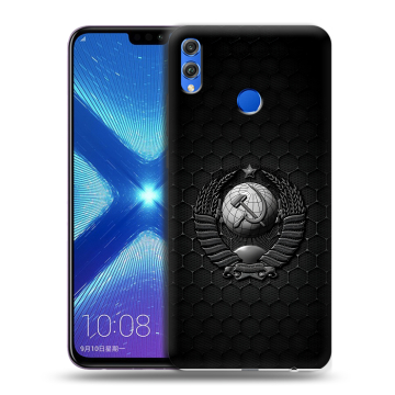 Силиконовый чехол на Huawei Honor 8X с принтом Герб Флаг СССР