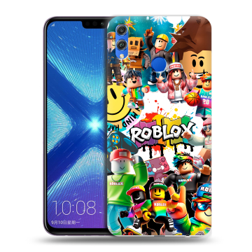 Силиконовый чехол на Huawei Honor 8X с принтом Roblox Роблокс