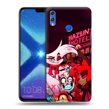 Силиконовый чехол на Huawei Honor 8X с принтом Hazbin Hotel Отель Хазбин