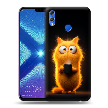 Силиконовый чехол на Huawei Honor 8X с принтом Смешной кот