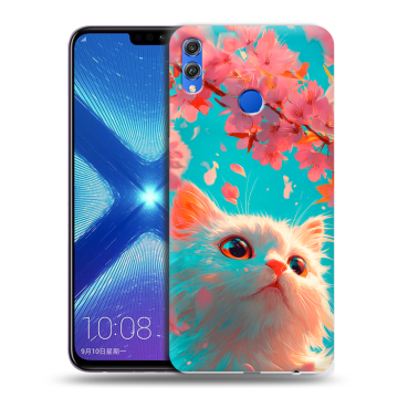 Силиконовый чехол на Huawei Honor 8X с принтом Красивый кот