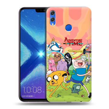 Силиконовый чехол на Huawei Honor 8X с принтом Adventure time Время приключений