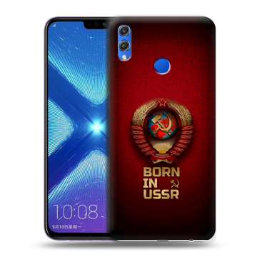 Силиконовый чехол на Huawei Honor 8X с принтом Флаг Герб СССР