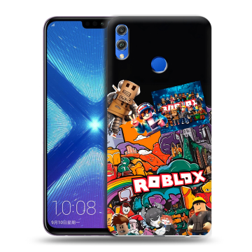 Силиконовый чехол на Huawei Honor 8X с принтом Roblox Роблокс