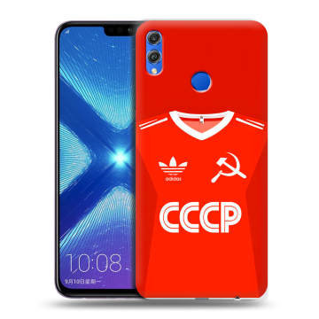 Силиконовый чехол на Huawei Honor 8X с принтом Флаг Герб СССР