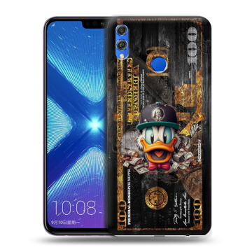 Силиконовый чехол на Huawei Honor 8X с принтом Дональд Дак Доллар